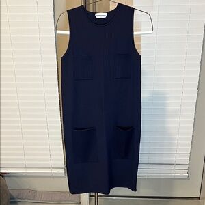 Boss Navy Sleeveless Midi Dress